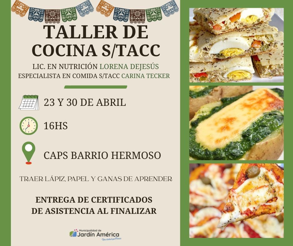 ¡Sumate al Taller de Cocina Sin TACC!