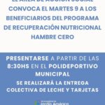 Atención beneficiarios del Programa Recuperación Nutricional Hambre 0