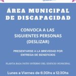 El Área de Discapacidad convoca a las personas mencionadas a acercarse a la brevedad para la entrega de insumos