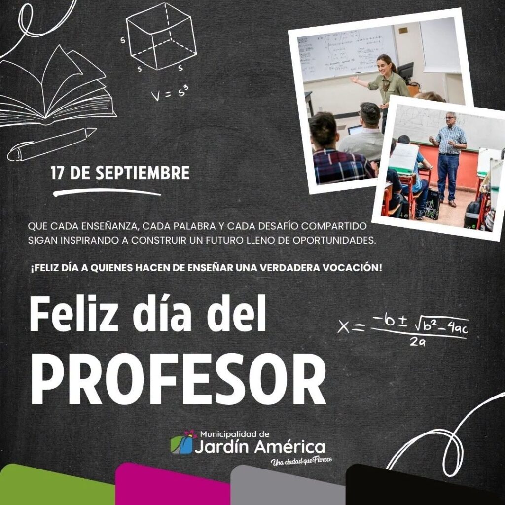 Hoy celebramos el Día del Profesor, una fecha para reconocer y valorar a quienes, con compromiso, dedicación y vocación, acompañan a nuestros jóvenes en el camino del aprendizaje